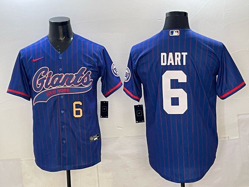 Men 2025 New York Giants #6 Dart Blue Joint Name Nike Limited NFL Jersey 011->new york giants->NFL Jersey